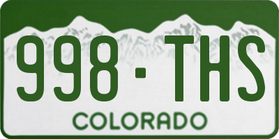 CO license plate 998THS