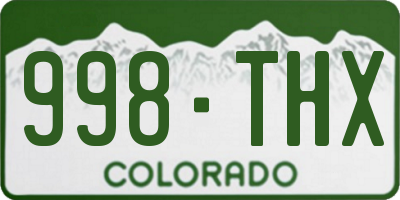 CO license plate 998THX