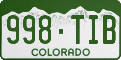 CO license plate 998TIB