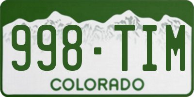 CO license plate 998TIM