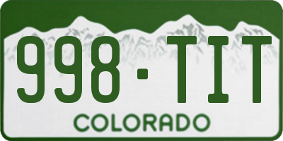 CO license plate 998TIT