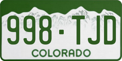 CO license plate 998TJD