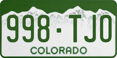 CO license plate 998TJO