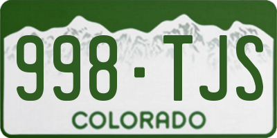 CO license plate 998TJS