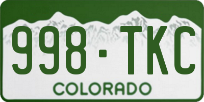CO license plate 998TKC