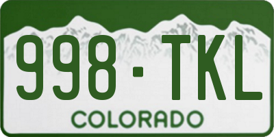 CO license plate 998TKL