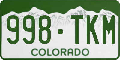 CO license plate 998TKM