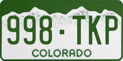 CO license plate 998TKP