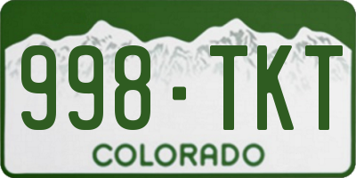 CO license plate 998TKT