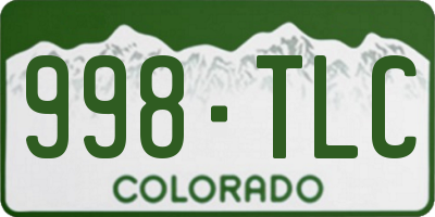 CO license plate 998TLC
