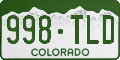 CO license plate 998TLD