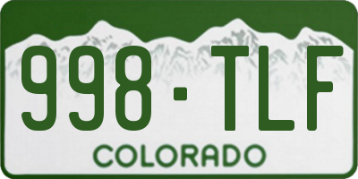 CO license plate 998TLF