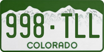 CO license plate 998TLL