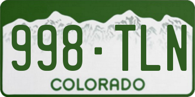 CO license plate 998TLN