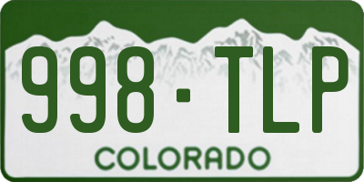 CO license plate 998TLP