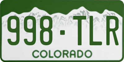 CO license plate 998TLR