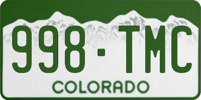 CO license plate 998TMC