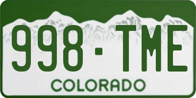CO license plate 998TME