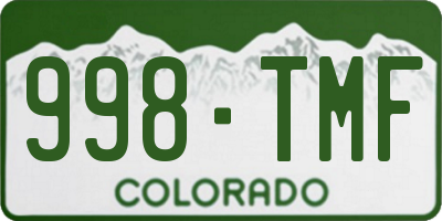 CO license plate 998TMF