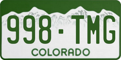 CO license plate 998TMG