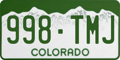 CO license plate 998TMJ
