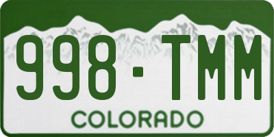 CO license plate 998TMM