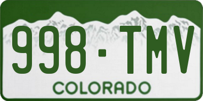 CO license plate 998TMV