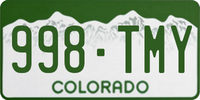 CO license plate 998TMY