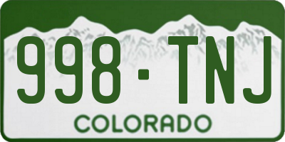CO license plate 998TNJ