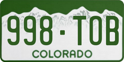 CO license plate 998TOB