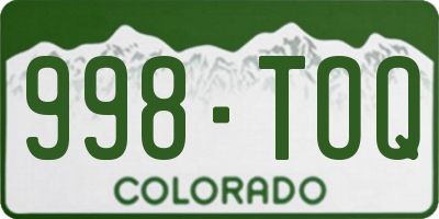CO license plate 998TOQ