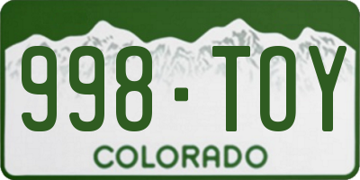 CO license plate 998TOY