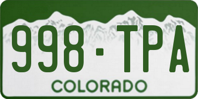 CO license plate 998TPA