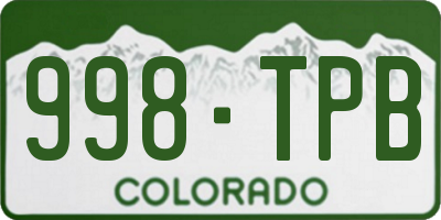 CO license plate 998TPB