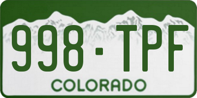CO license plate 998TPF
