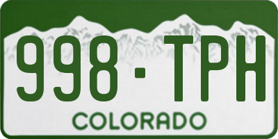 CO license plate 998TPH