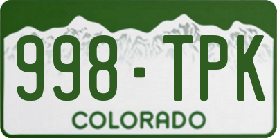 CO license plate 998TPK