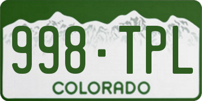CO license plate 998TPL