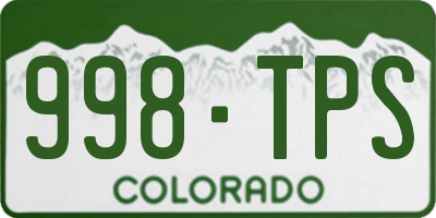 CO license plate 998TPS