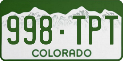 CO license plate 998TPT