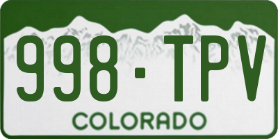 CO license plate 998TPV