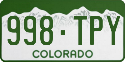CO license plate 998TPY