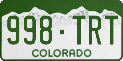 CO license plate 998TRT