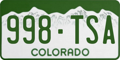 CO license plate 998TSA