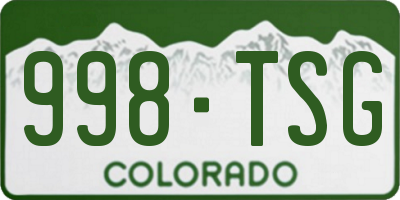 CO license plate 998TSG