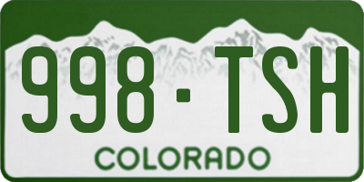 CO license plate 998TSH