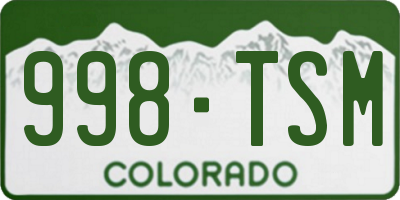 CO license plate 998TSM