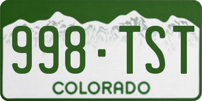 CO license plate 998TST
