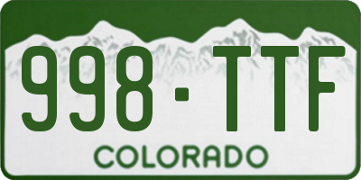 CO license plate 998TTF