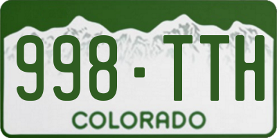 CO license plate 998TTH